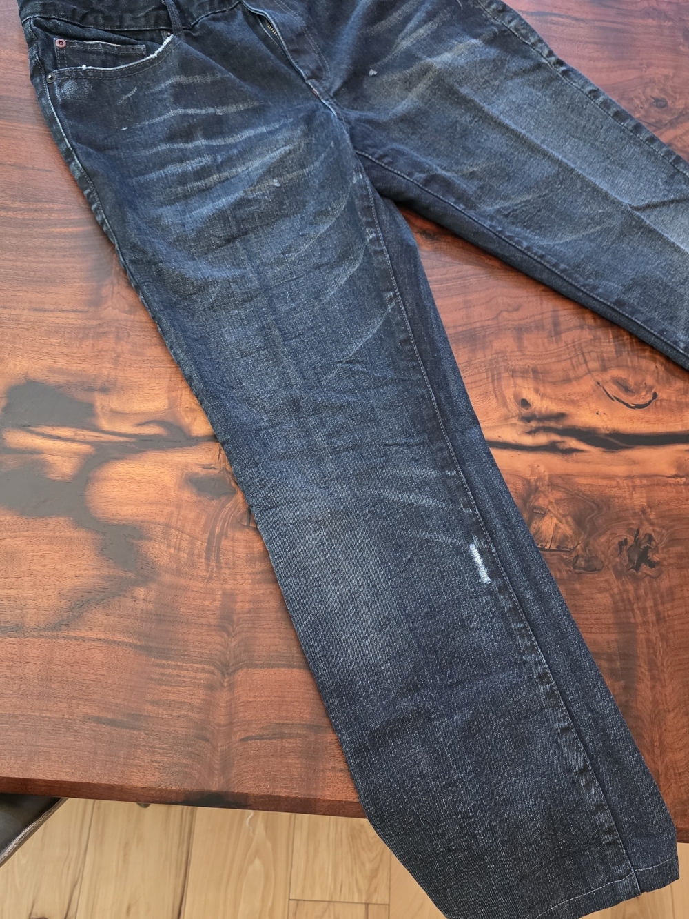 Dark Wash Men's🔥VINTAGE🔥 Y2k🔥Distressed Streetwear Skater